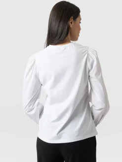 Blouses & Shirts|Saint and Sofia Eva Mock Shirt - White