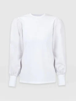 Blouses & Shirts|Saint and Sofia Eva Mock Shirt - White