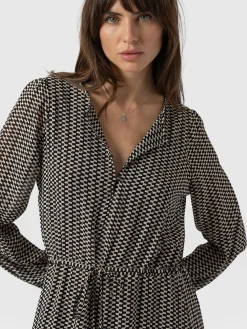 Dresses|Saint and Sofia Evelyn High Low Dress - Monochrome Wave