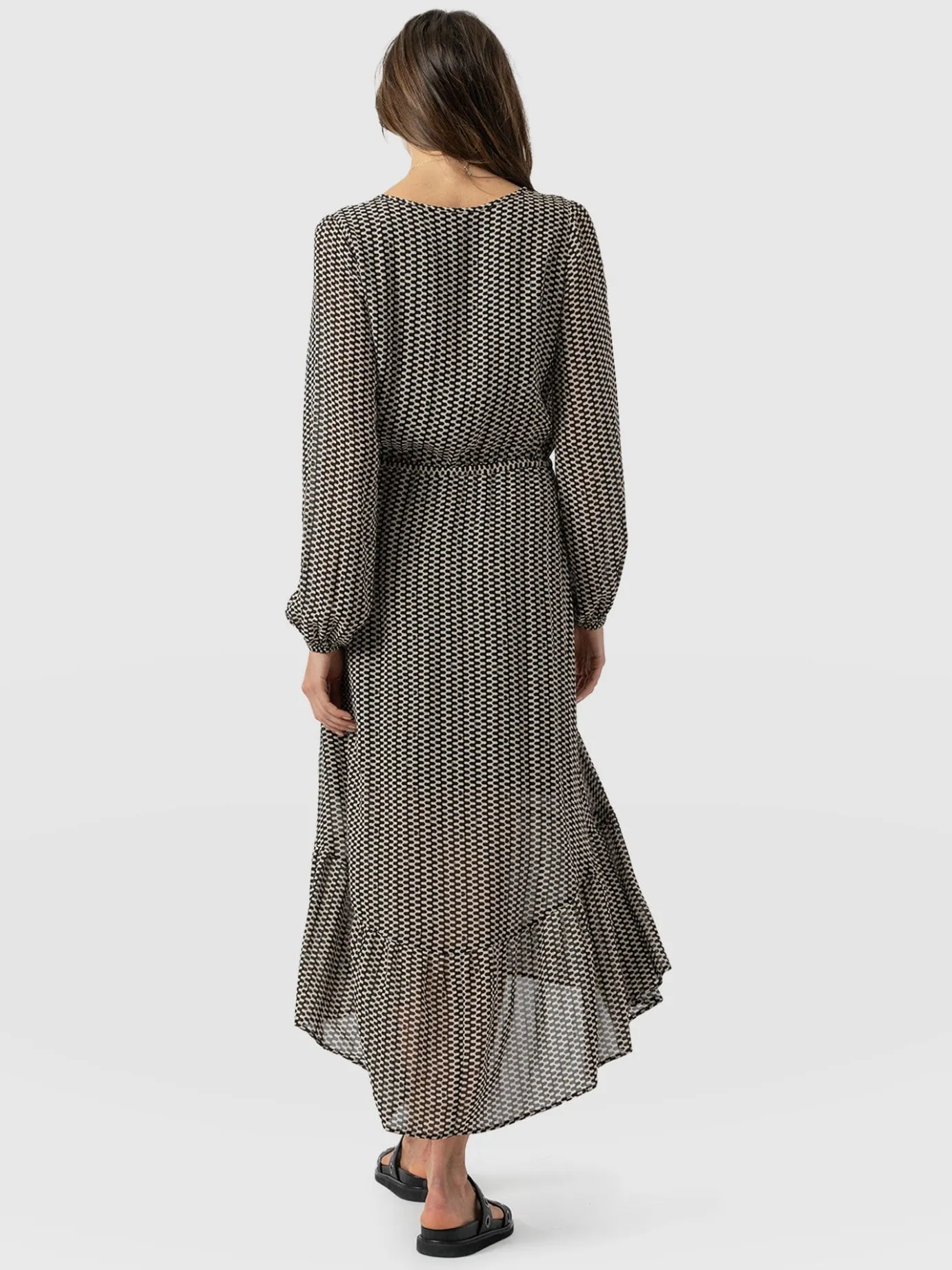 Dresses|Saint and Sofia Evelyn High Low Dress - Monochrome Wave