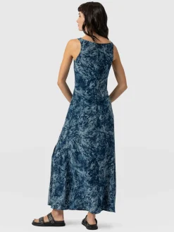 Dresses|Saint and Sofia Faye Cowl Neck Dress - Blue Marble