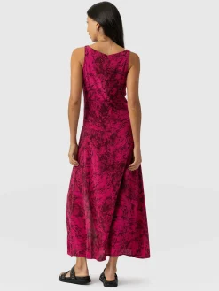 Dresses|Saint and Sofia Faye Cowl Neck Dress - Pink Marble