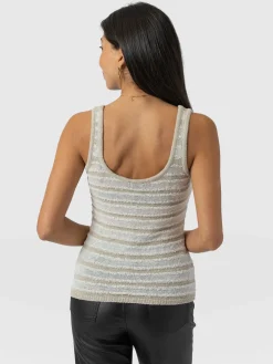 Knitwear|T-shirts & Tanks|Saint and Sofia Fearne Knit Cami - Cream Stripe