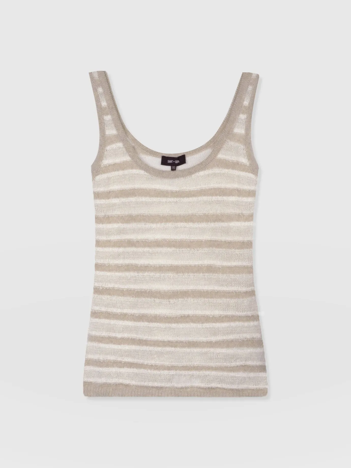 Knitwear|T-shirts & Tanks|Saint and Sofia Fearne Knit Cami - Cream Stripe