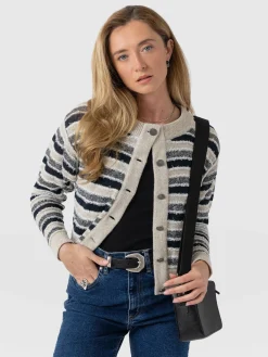 Knitwear|Saint and Sofia Fearne Knit Cardigan - Blue Stripe
