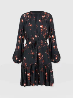 Dresses|Saint and Sofia Fia Mini Tiered Dress - Dark Roses