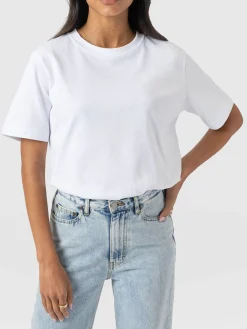 T-shirts & Tanks|Saint and Sofia Finsbury Crew Neck Tee - White