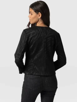 Coats & Jackets|Saint and Sofia Florence Jacket - Black Zebra