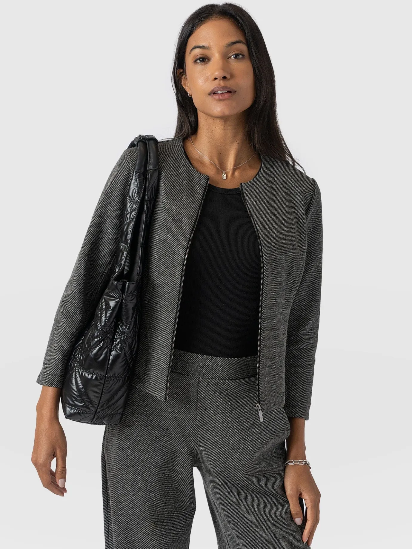 Coats & Jackets|Saint and Sofia Florence Jacket - Grey Twill