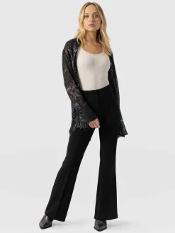 Pants|Saint and Sofia Freya Flared Pant - Black