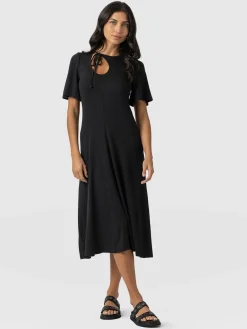 Dresses|Saint and Sofia Freya Tie Dress - Black