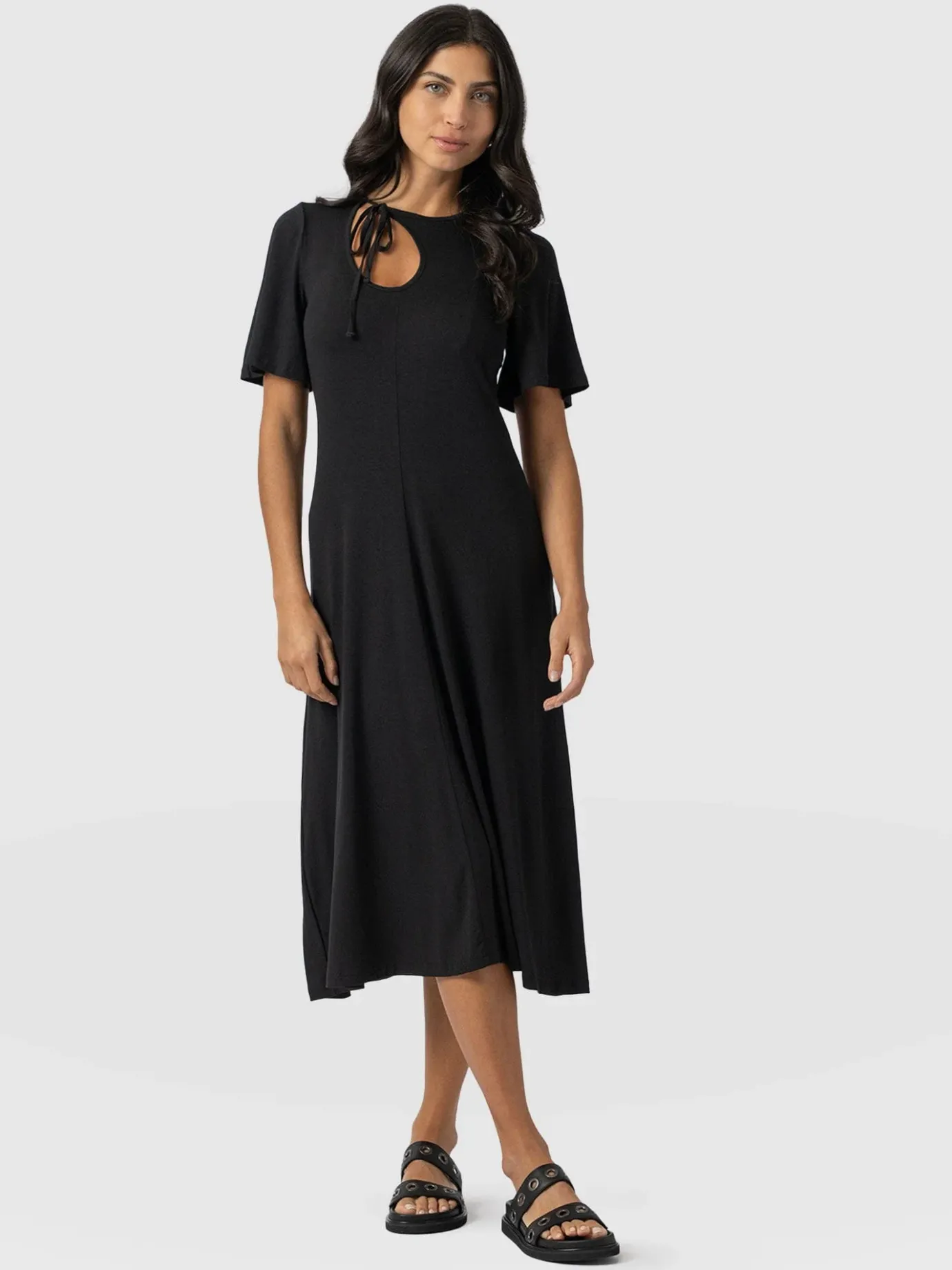 Dresses|Saint and Sofia Freya Tie Dress - Black