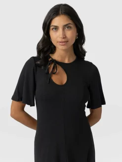 Dresses|Saint and Sofia Freya Tie Dress - Black