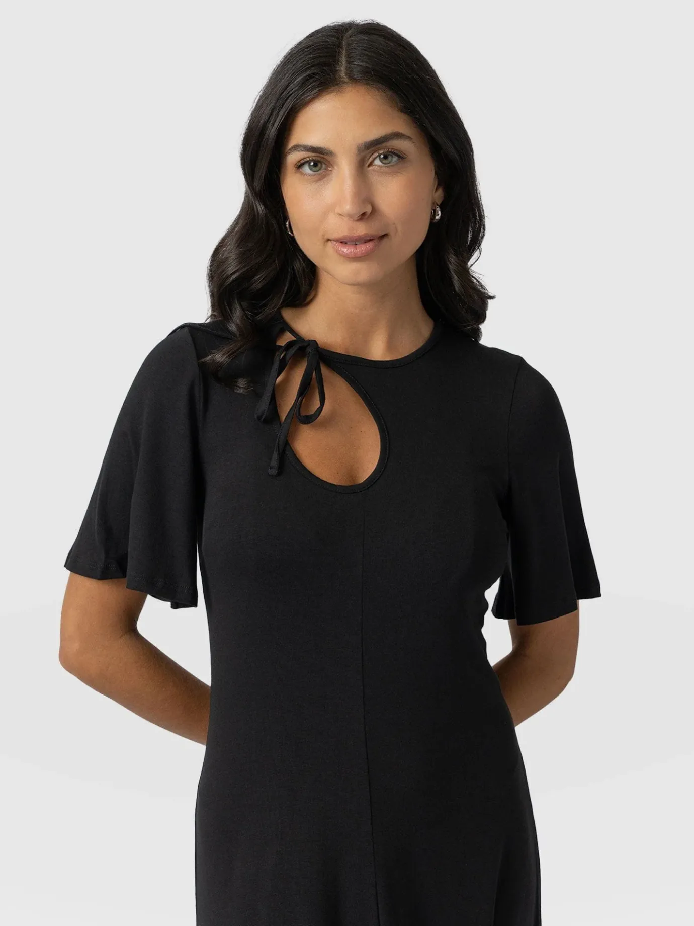 Dresses|Saint and Sofia Freya Tie Dress - Black