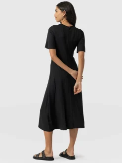 Dresses|Saint and Sofia Freya Tie Dress - Black