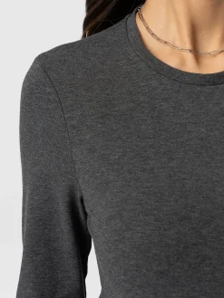 T-shirts & Tanks|Saint and Sofia Glen Crew Neck Tee - Charcoal