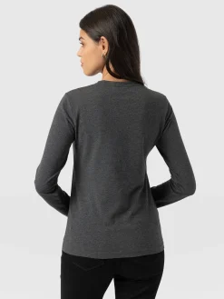 T-shirts & Tanks|Saint and Sofia Glen Crew Neck Tee - Charcoal