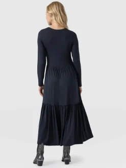 Dresses|Saint and Sofia Greenwich Dress Long Sleeve - Navy