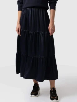 Skirts|Saint and Sofia Greenwich Skirt - Navy Viscose