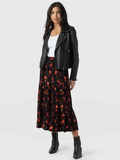 Skirts|Saint and Sofia Greenwich Skirt - Red Aurora