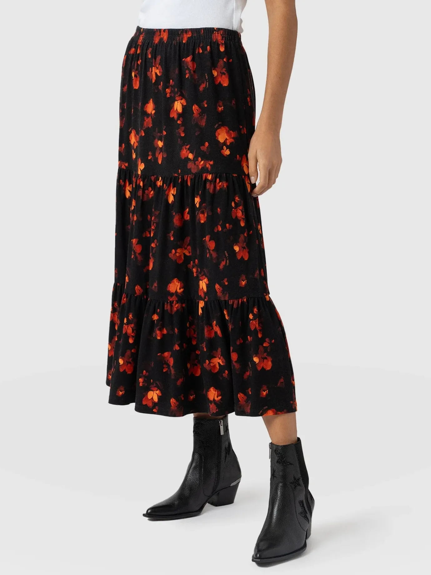 Skirts|Saint and Sofia Greenwich Skirt - Red Aurora
