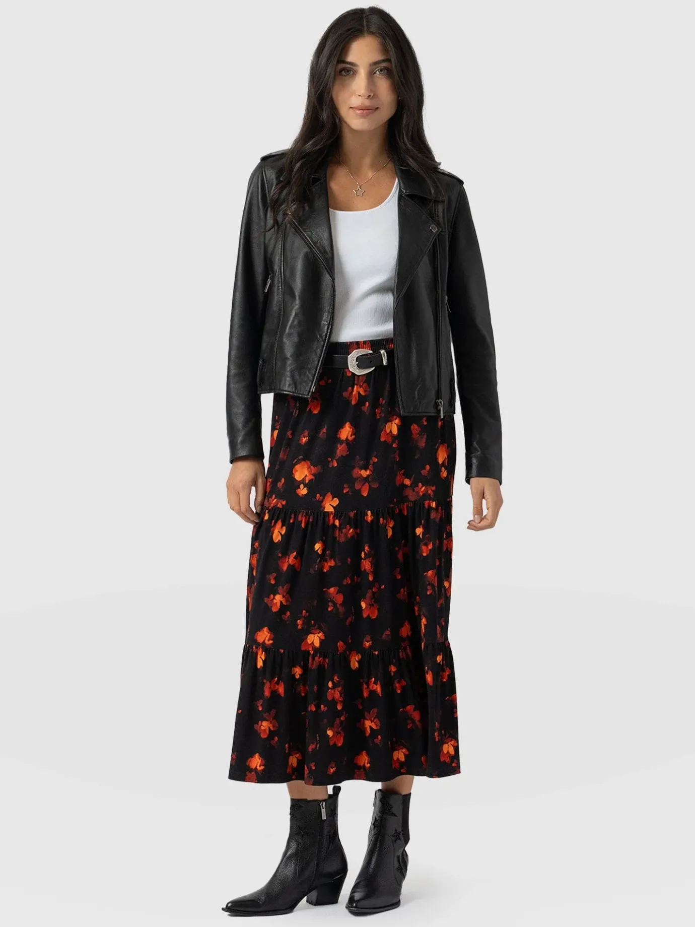 Skirts|Saint and Sofia Greenwich Skirt - Red Aurora