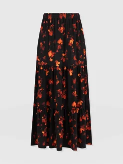 Skirts|Saint and Sofia Greenwich Skirt - Red Aurora
