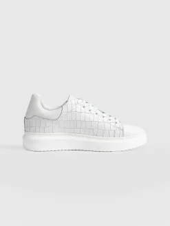 Sneakers|Shoes|Saint and Sofia Hampstead Sneaker - White Croc