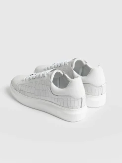 Sneakers|Shoes|Saint and Sofia Hampstead Sneaker - White Croc