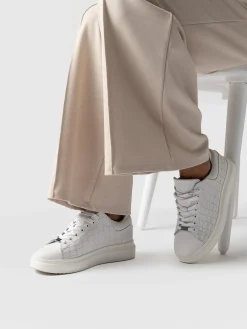 Sneakers|Shoes|Saint and Sofia Hampstead Sneaker - White Croc