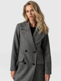 Coats & Jackets|Saint and Sofia Hampton Coat - Monochrome Chevron