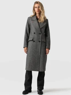 Coats & Jackets|Saint and Sofia Hampton Coat - Monochrome Chevron