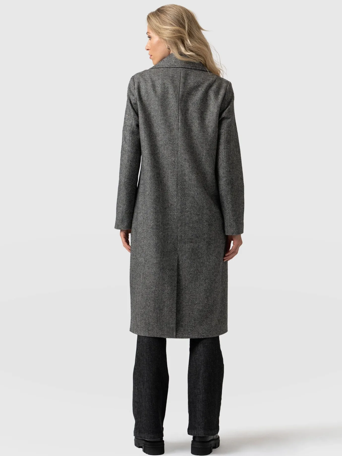 Coats & Jackets|Saint and Sofia Hampton Coat - Monochrome Chevron