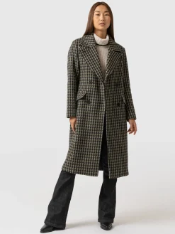Coats & Jackets|Saint and Sofia Hampton Coat - Olive Houndstooth