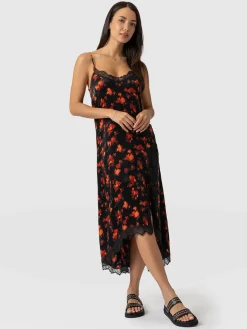 Dresses|Saint and Sofia Harper Lace Cami Dress - Red Aurora