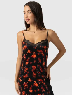 Dresses|Saint and Sofia Harper Lace Cami Dress - Red Aurora