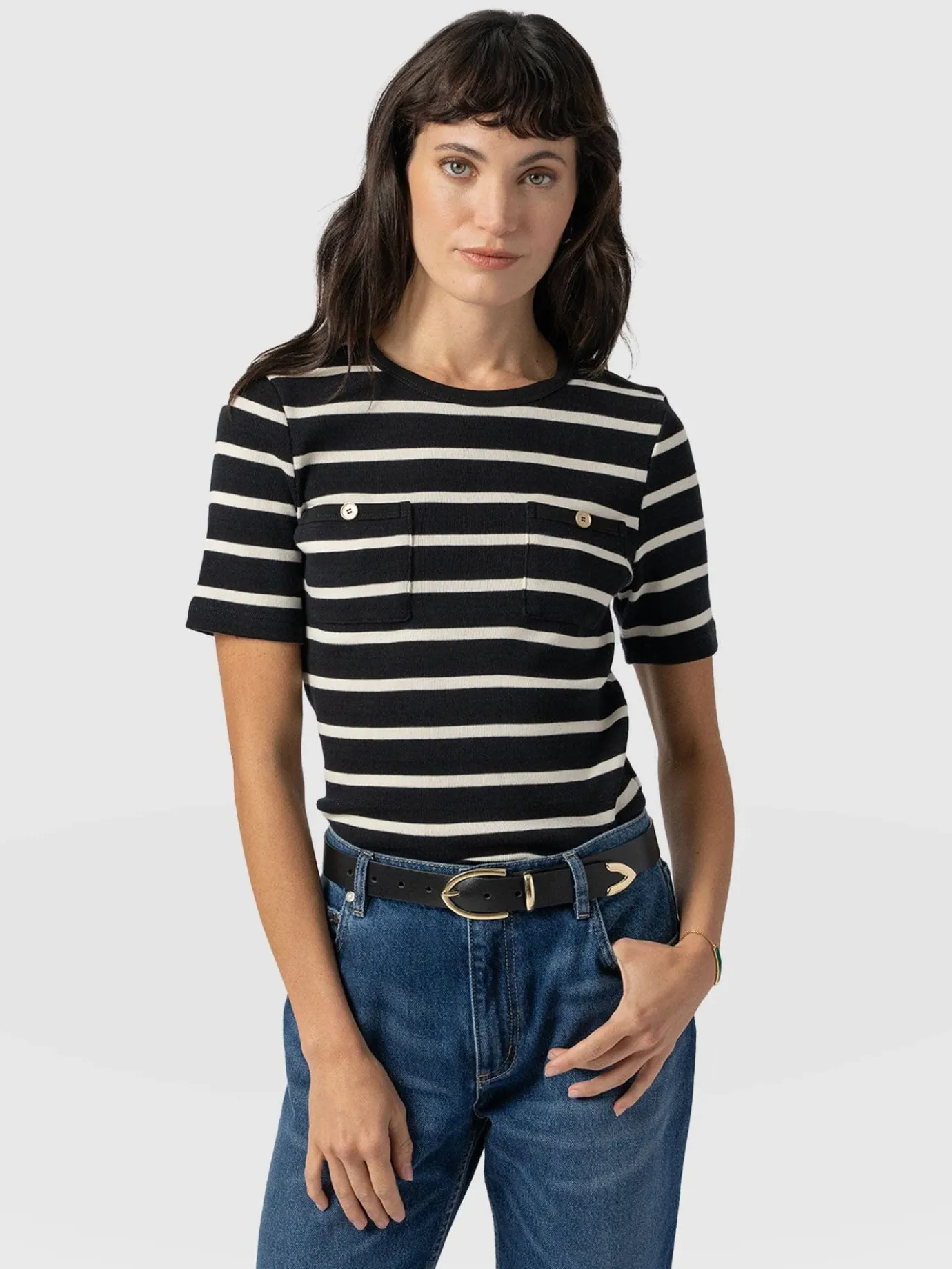 T-shirts & Tanks|Saint and Sofia Helena Tee - Stripe