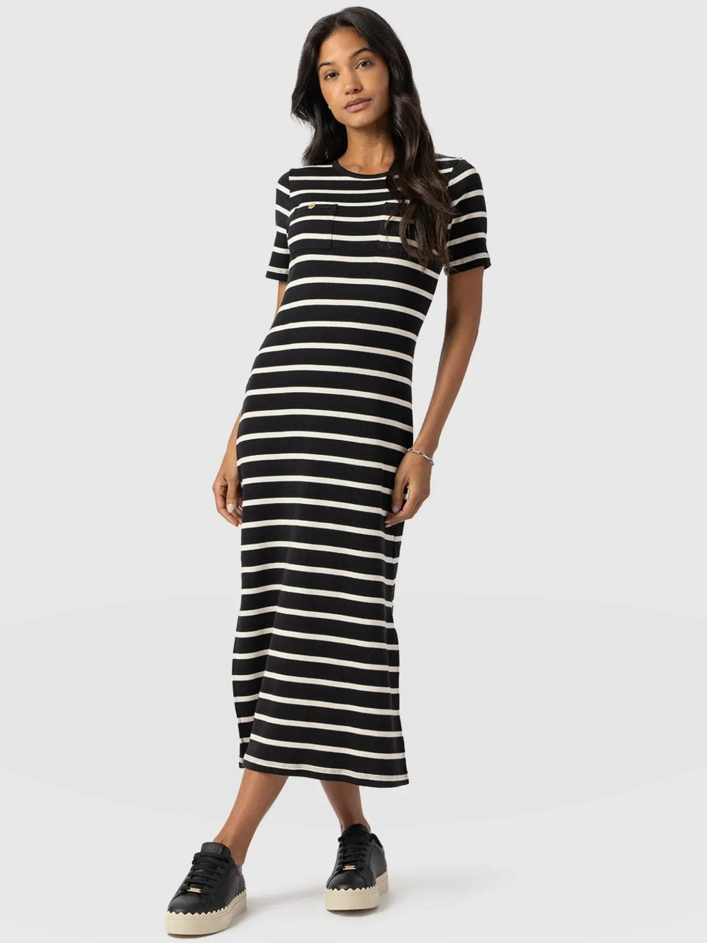 Dresses|Saint and Sofia Helena T-Shirt Dress - Stripe