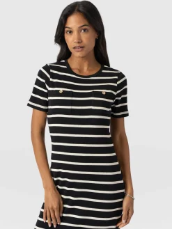 Dresses|Saint and Sofia Helena T-Shirt Dress - Stripe