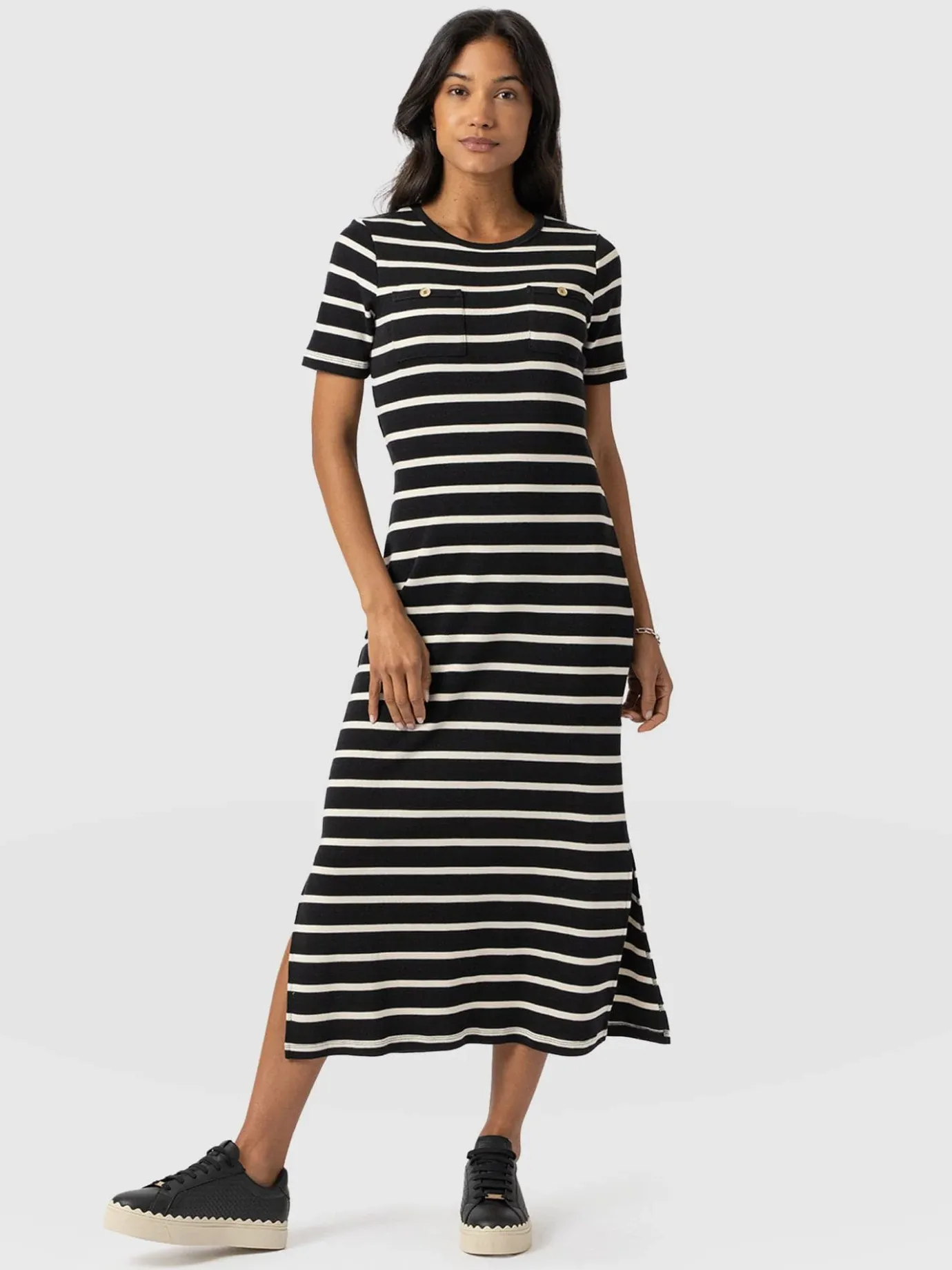 Dresses|Saint and Sofia Helena T-Shirt Dress - Stripe