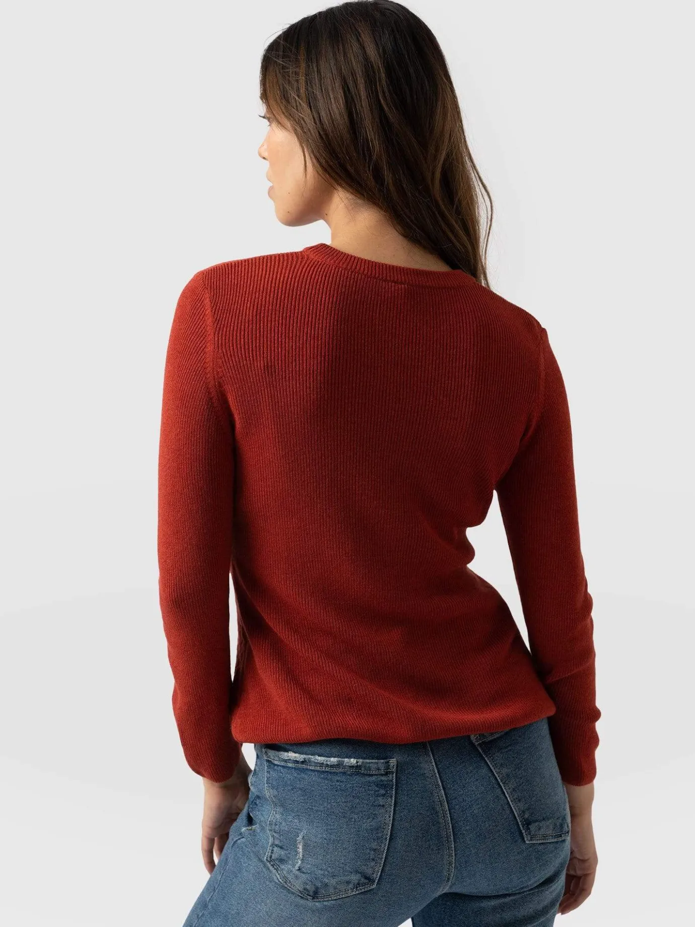 Knitwear|Saint and Sofia Honeycomb Rib Sweater - Amber