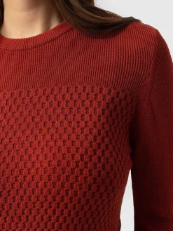 Knitwear|Saint and Sofia Honeycomb Rib Sweater - Amber