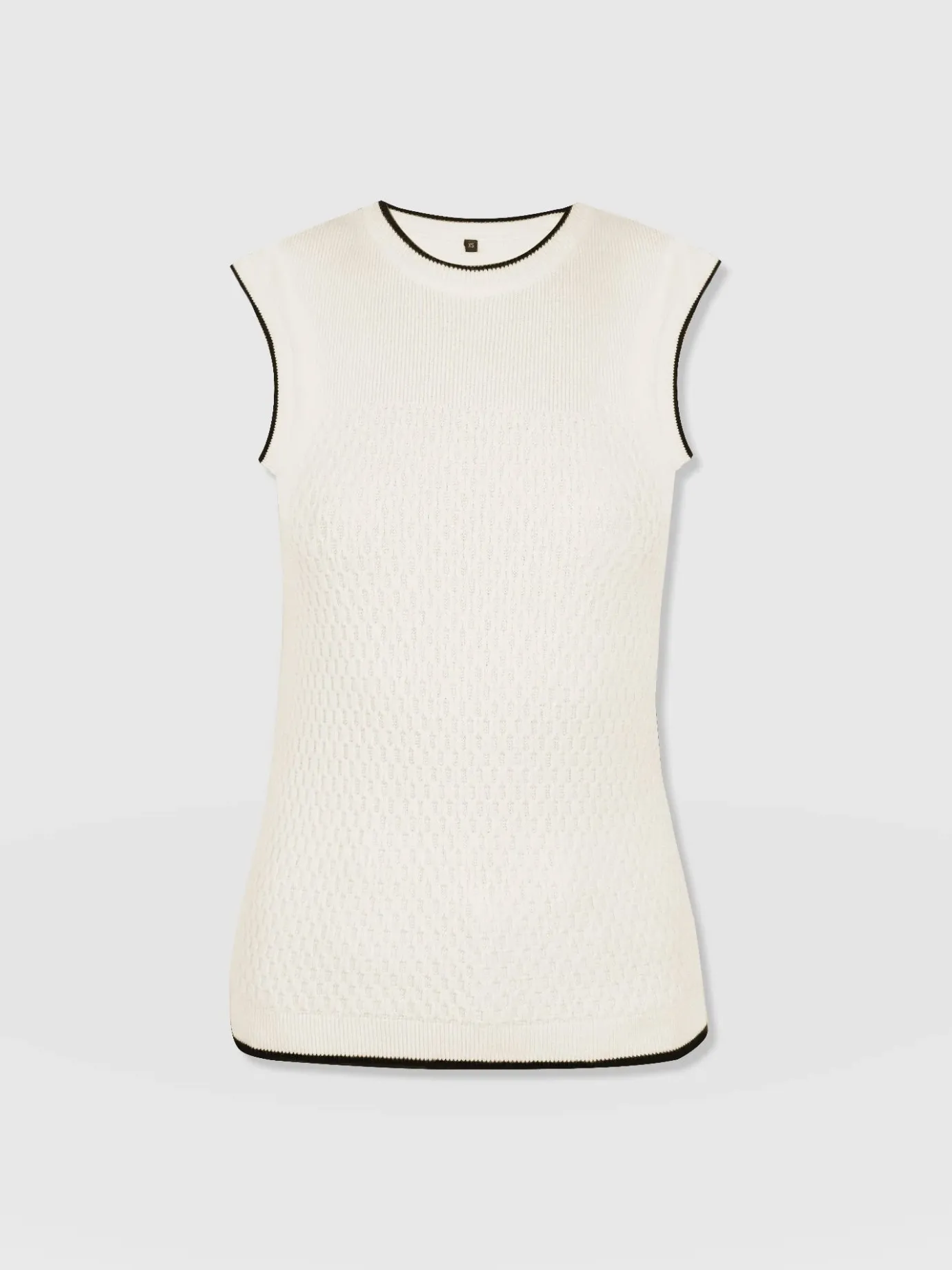 T-shirts & Tanks|Knitwear|Saint and Sofia Honeycomb Sleeveless Rib Knit - Cream