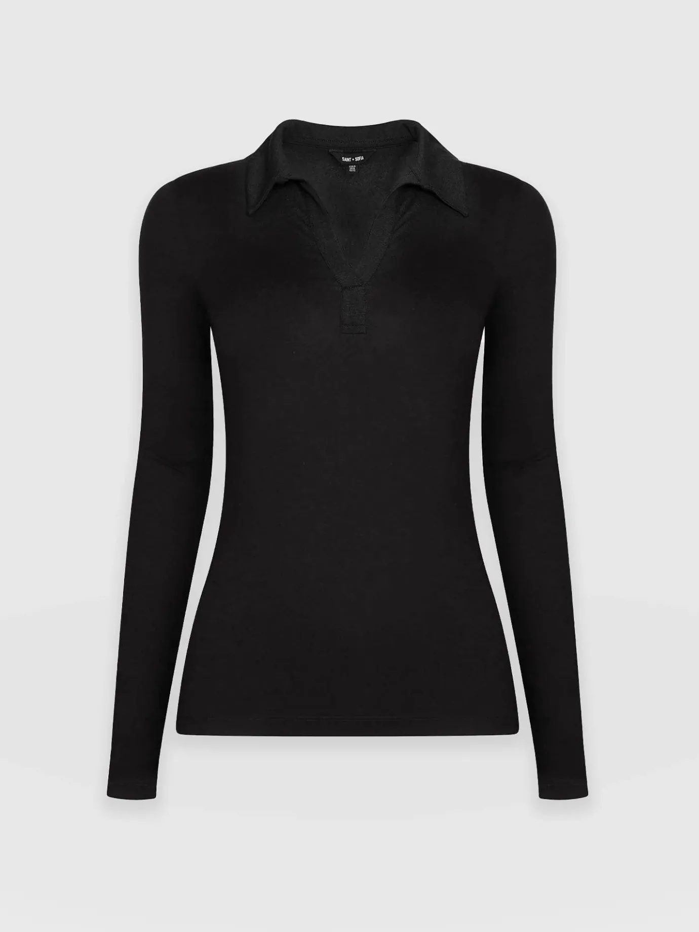 T-shirts & Tanks|Saint and Sofia Isla Polo Tee - Black