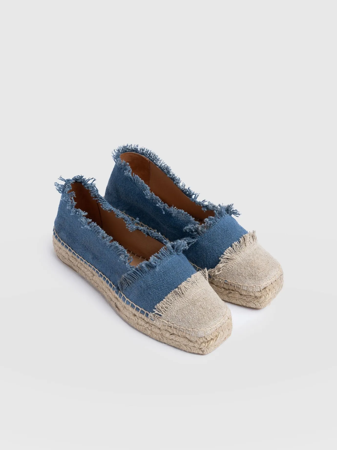 Shoes|Saint and Sofia Ivy Frayed Espadrille Pumps - Blue