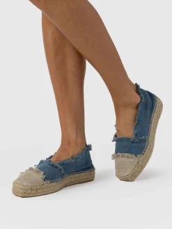 Shoes|Saint and Sofia Ivy Frayed Espadrille Pumps - Blue
