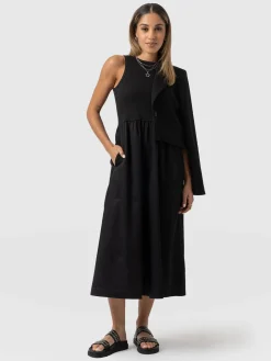 Dresses|Saint and Sofia Ivy Full Skirt Sleeveless Dress - Black
