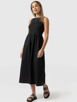 Dresses|Saint and Sofia Ivy Full Skirt Sleeveless Dress - Black