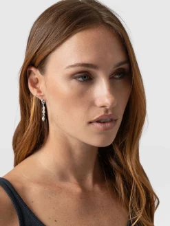 Jewelry|Saint and Sofia Jacqueline Pearl Drop Earrings - Silver