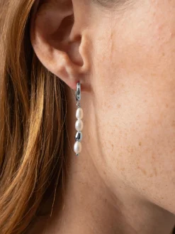 Jewelry|Saint and Sofia Jacqueline Pearl Drop Earrings - Silver
